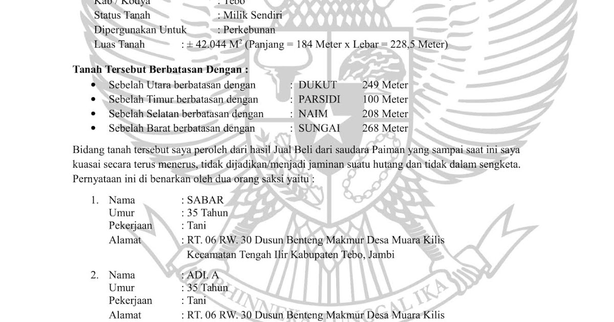 Kekuatan Hukum Surat Pernyataan Penguasaan Fisik Bidang Tanah