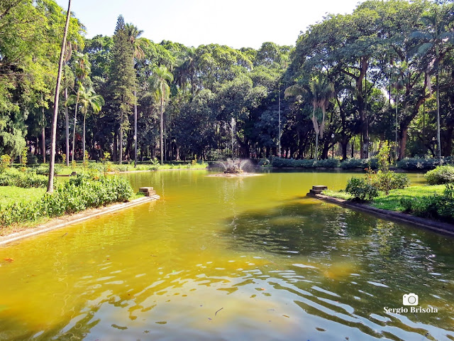 Vista ampla do Lago principal do Parque Jardim da Luz - Luz - São Paulo