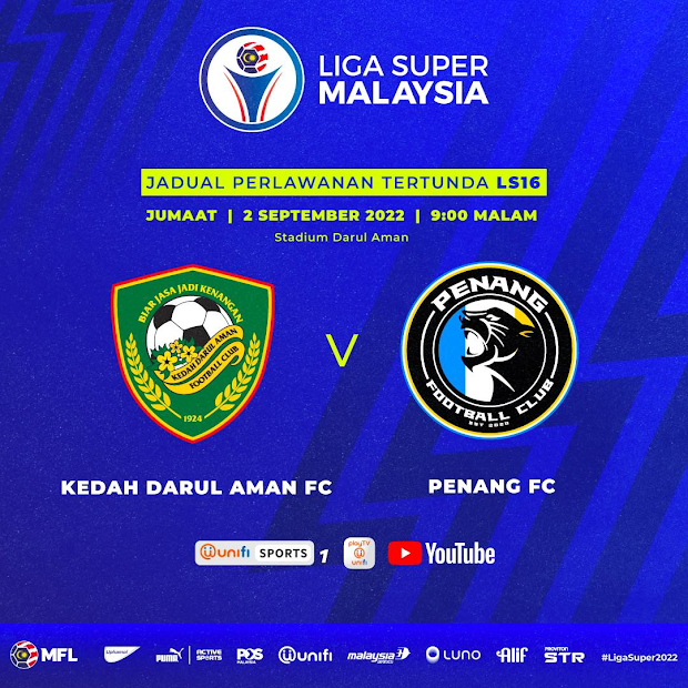 Live Streaming Kedah vs Penang 2.9.2022