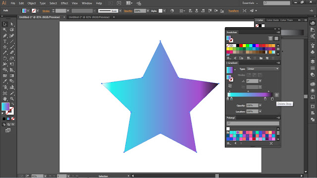 Cara cepat menggunakan gradient illustrator