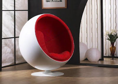 Modern Furniture Brand New Modern Eero Aarnio Ball Chair Red/White