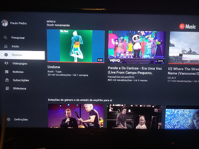 YouTube Music chega ao YouTube do Android TV