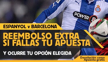 betfair reembolso 25 euros liga Espanyol vs Barcelona 25 abril