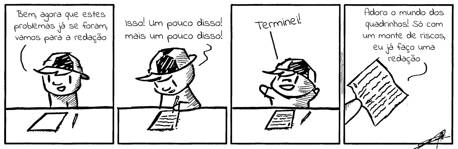 Tirinha sobre a redação