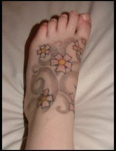 Foot Japanese Cherry Blossom Tattoos Picture 2