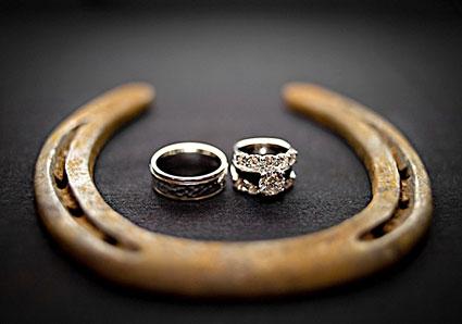 Horse themed wedding rings