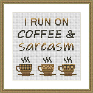 Coffee funny quote cross stitch - Tango Stitch