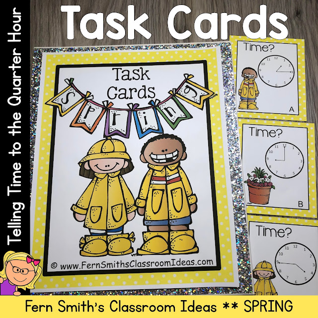 Grab These Spring Telling Time to the Hour and Half-Hour Task Cards To Use in Your Classroom Today!