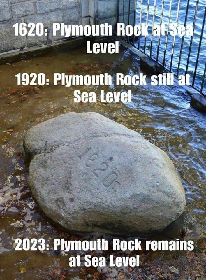 A portion of the Plymouth Rock in the baldachin, showing the ocean's rise since 1620.