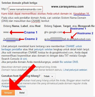 Menyimpan Domain TLD di Dasbor Blogger