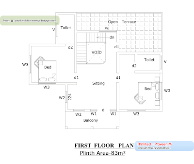 Kerala Home 2378 Sq. Ft - First Floor