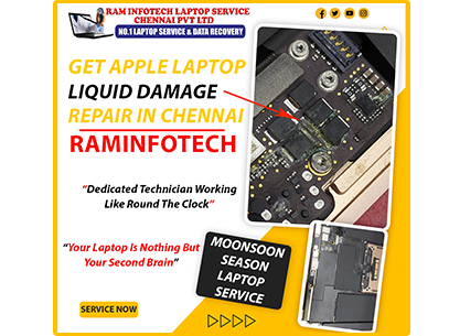 🍏💻💧 Expert Apple Laptop Liquid Damage Repair at RamInfotech, OMR!