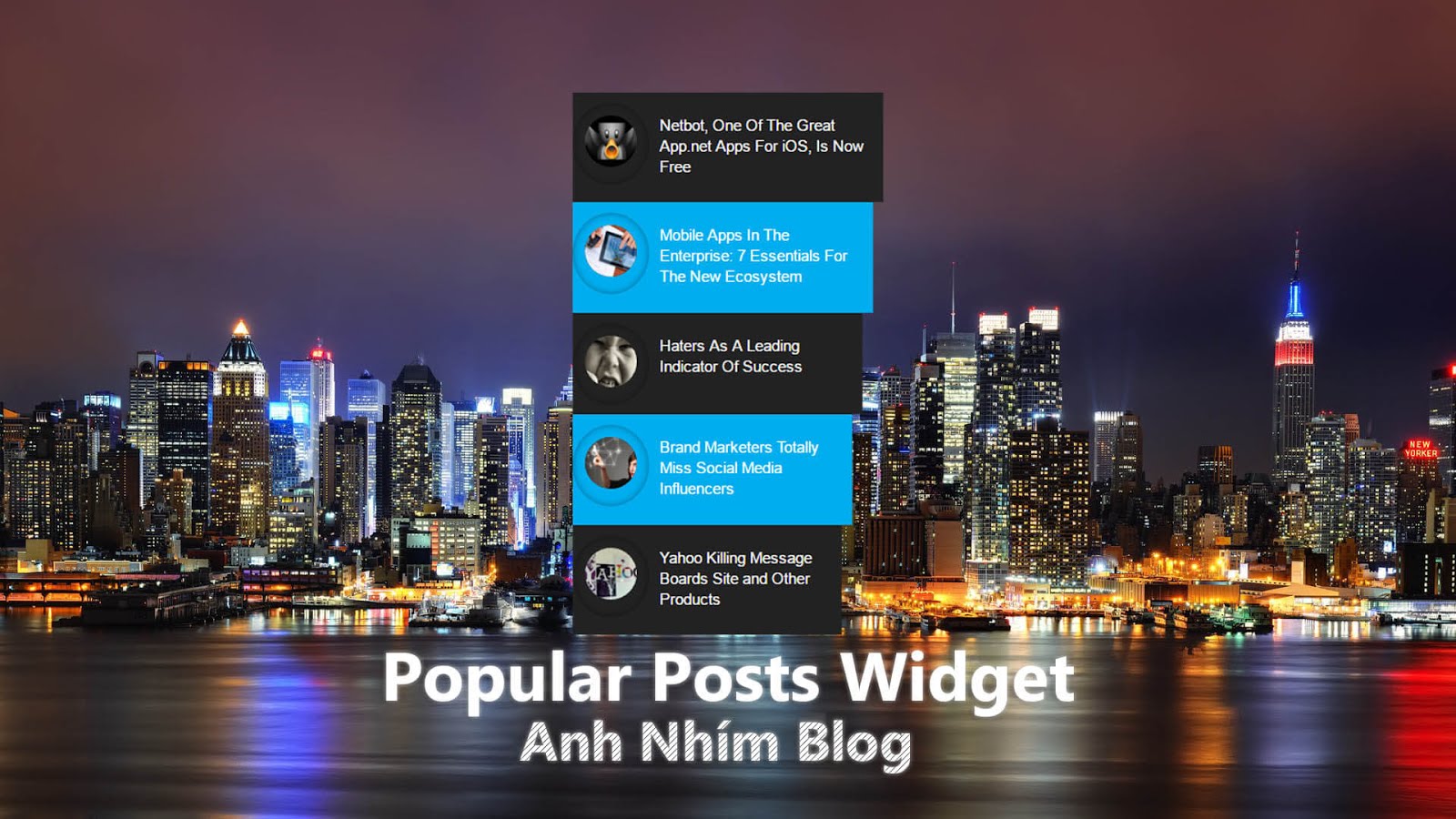 Tiện Ích 3D Popular Post Cho Blogspot 