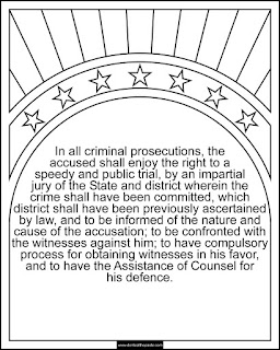 6th Amendment coloring page available in jpg and transparent png #Constitution #6thAmendment #Homeschooling