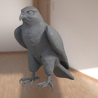 3D model falcon bird basic shape