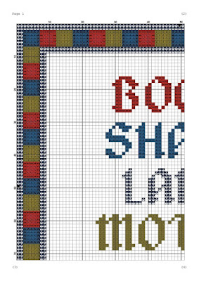 Boom funny colorful cross stitch pattern