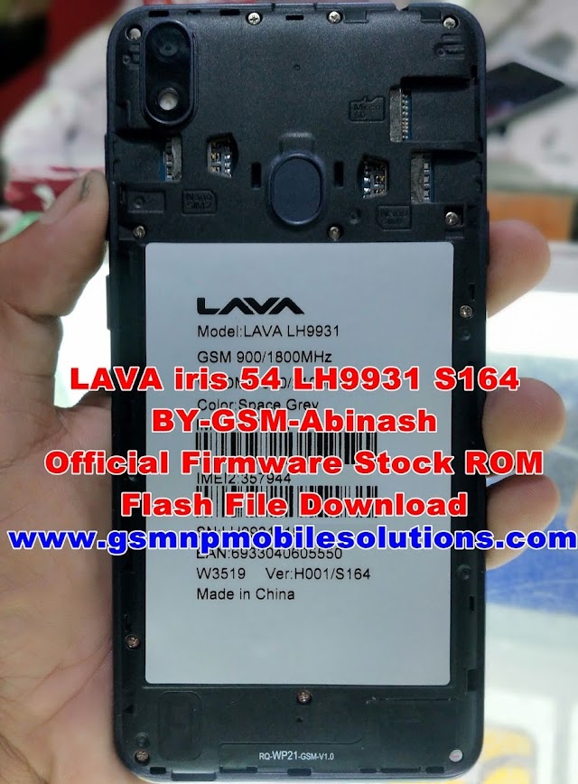Lava iris 54 LH9931 Flash File SC7731E 9.0 Update Firmware
