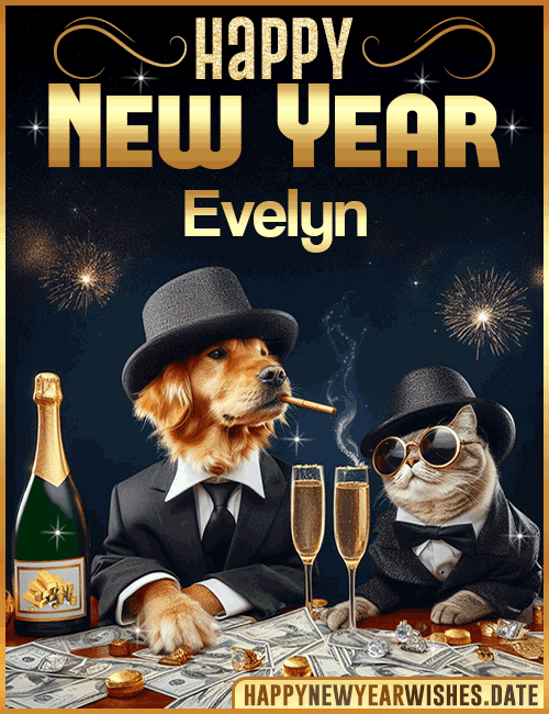 Happy New Year wishes gif Evelyn