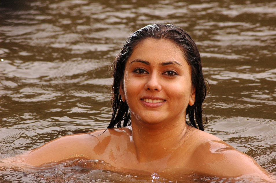 Namitha Hot Wet Dress Stills in Water