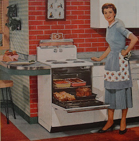 1950s style housewife cooking