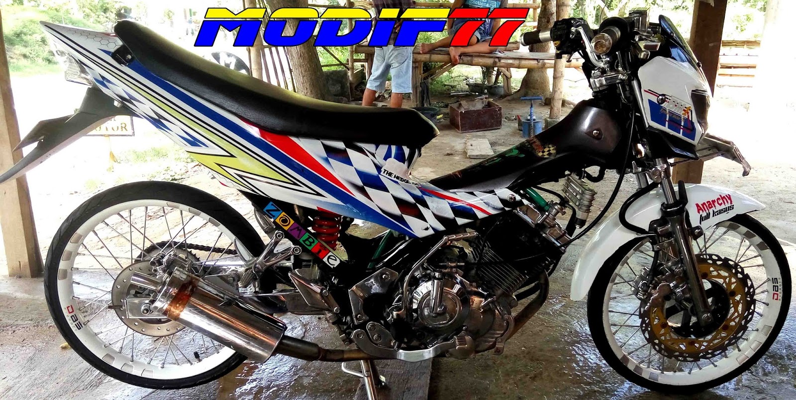 Modifikasi Satria FU White Anarchy BKLN MODIF 77