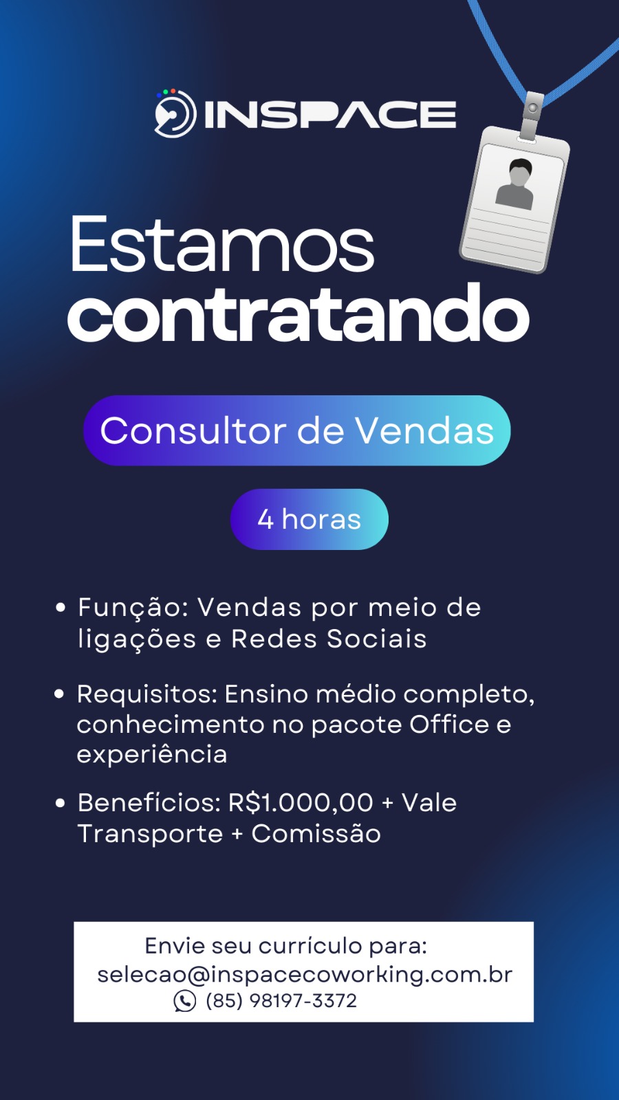 Vaga de Consultor de Vendas em Fortaleza/CE