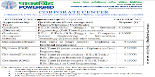 Electrical/Civil/Electronics/Telecommunication/Computer Science Engineering/Information Technology Jobs in PGCIL