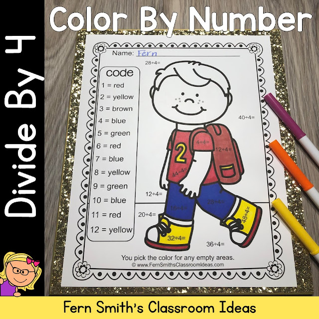 Click Here to Download This Color By Number Divide By 4 Math Resource For Your Class Today!