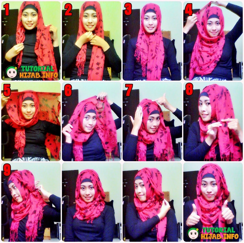 87 Gambar Lengkap Tutorial Hijab Pashmina Licin Simple Bisa