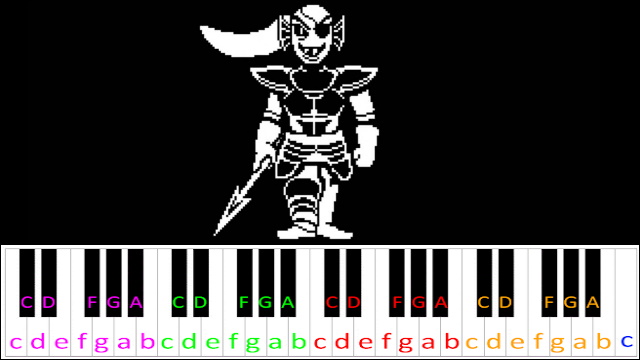 Spear of Justice (Undertale) Hard Version Piano / Keyboard Easy Letter Notes for Beginners