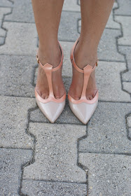 Sergio Levantesi, t-bar heels, peach and cream shoes, Fashion and Cookies, fashion blogger