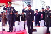 Kapolres Pidie Jadi Inspektur Upacara Penurunan Bendera Merah Putih di Gedung PCC