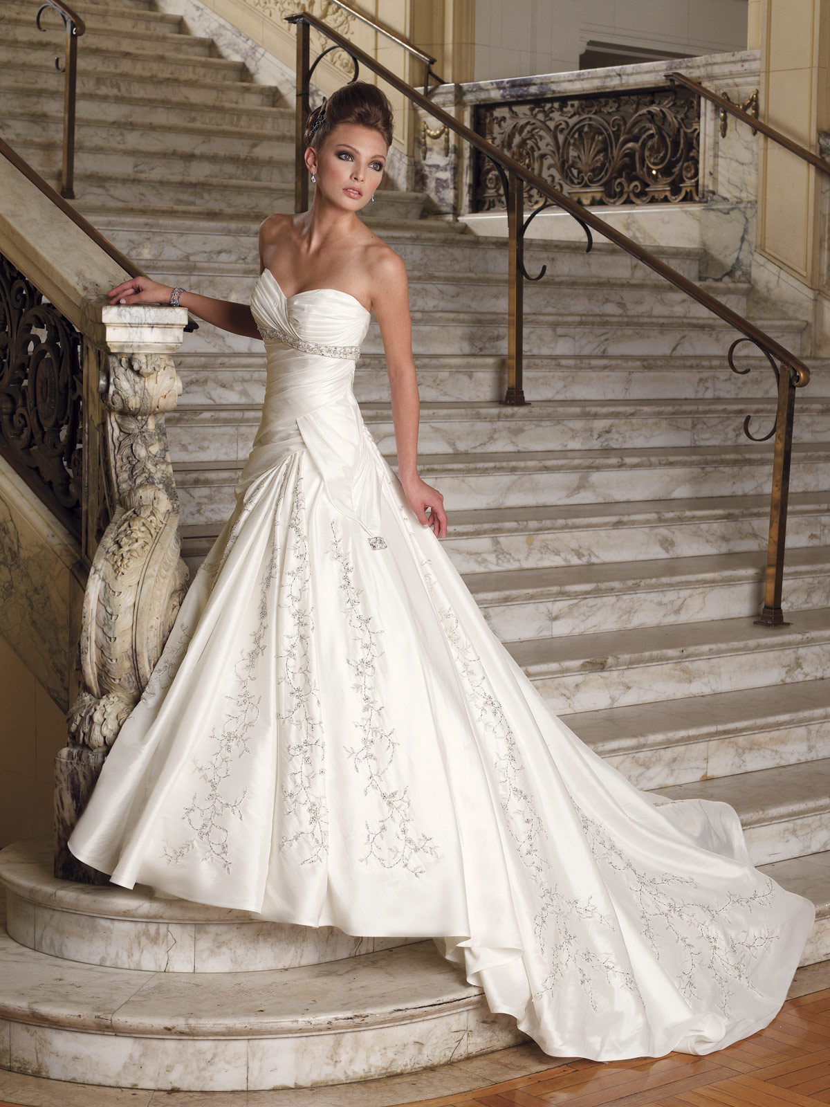 Silver Bodice wedding Dress