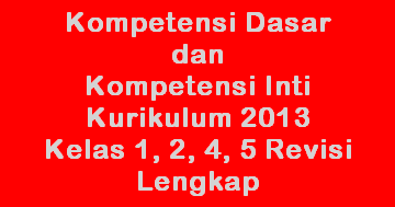 Download Kompetensi Dasar (KD) dan Inti (KI) Kurikulum 