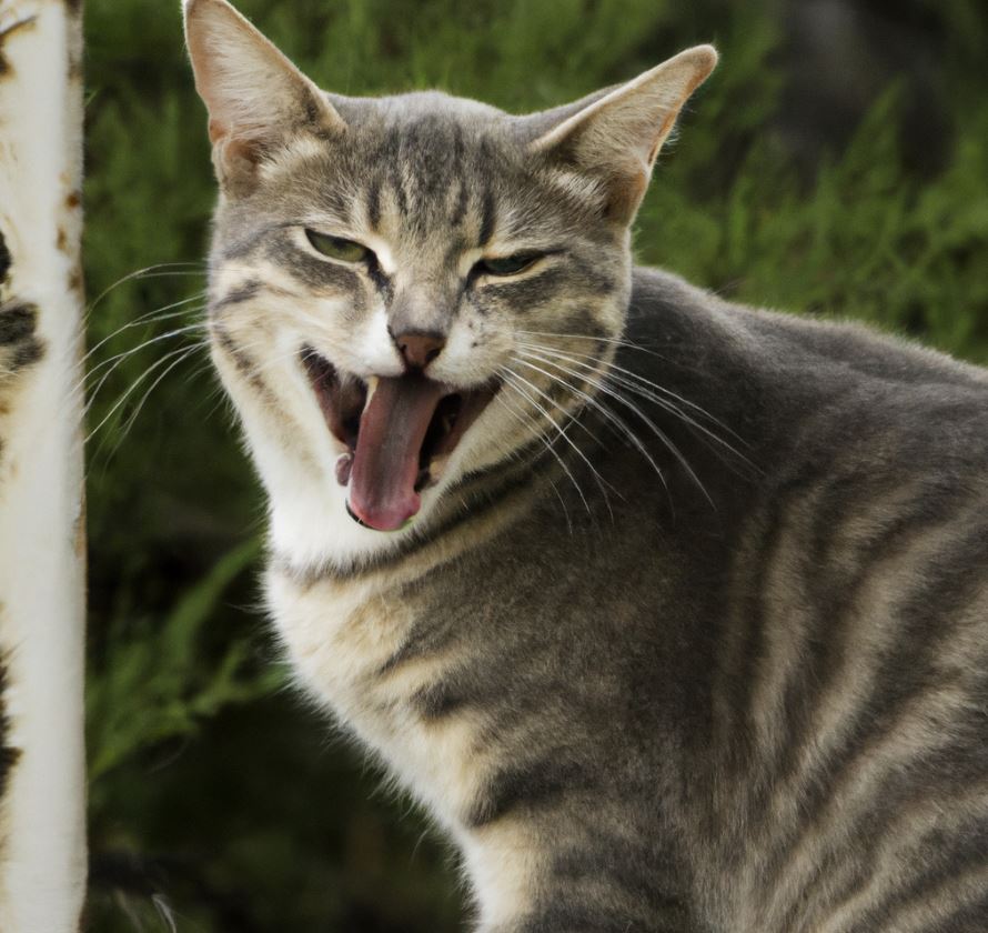 Imagen de un gato macho maullando