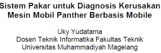 Sistem Pakar untuk Diagnosis Kerusakan Mesin Mobil Panther Berbasis Mobile (PDF)