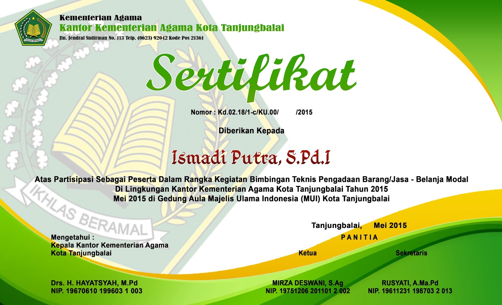 CD Desain Sertifikat Format PSD