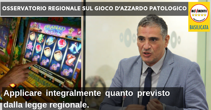Perrino (M5S): "Quando riprenderanno le attività dell’Osservatorio regionale sul gioco d’azzardo patologico?"