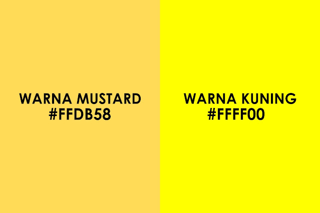 Perbedaan Warna Mustard dan Kuning