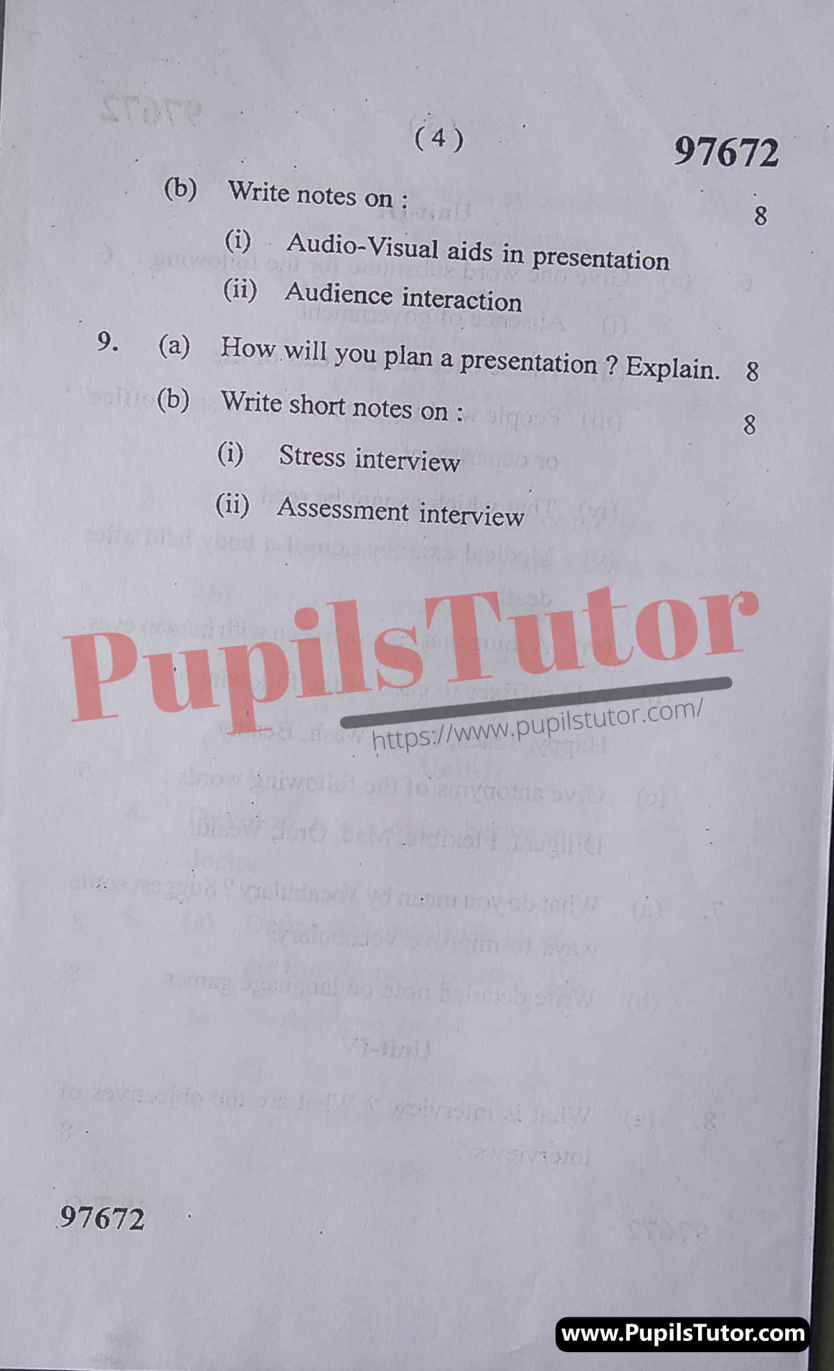 MDU (Maharshi Dayanand University, Rohtak Haryana) Regular Exam (B.C.A – Bachelor in Computer Application) Communication Skill Important Questions Of February, 2022 Exam PDF Download Free (Page 4)