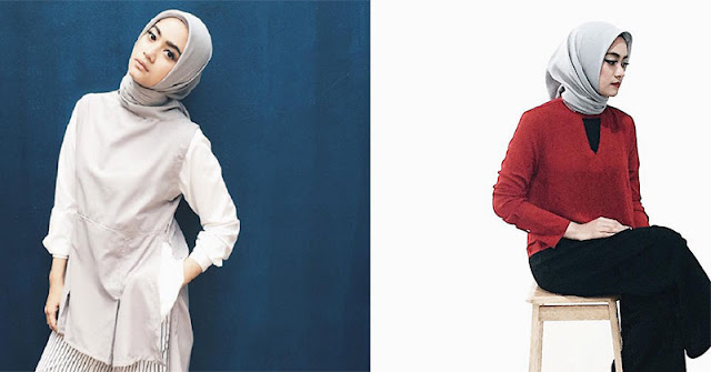 OOTD Hijab Simple dan Stylish ala Ayudia Bing Slamet