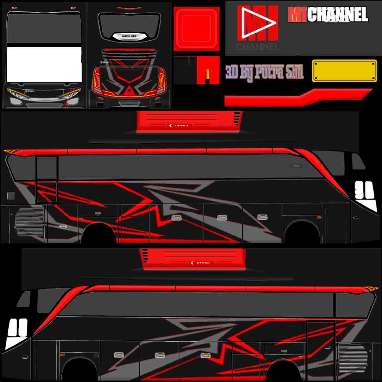 livery bussid warna hitam keren