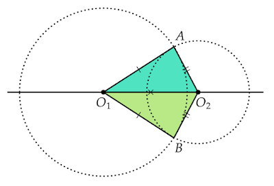 2円の中心と交点でできる三角形は合同
