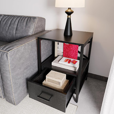 Versatile End Table with Drawer Design