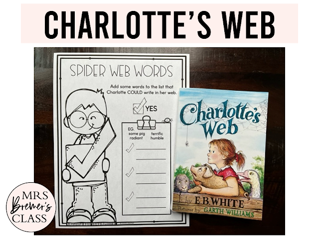 Charlottes Web book study activities unit with literacy companion activities for First Grade, Second Grade, and Third Grade