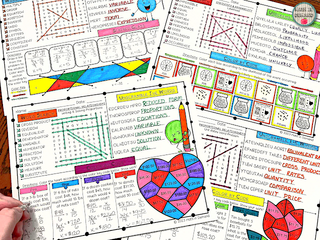 7th grade math early finishers