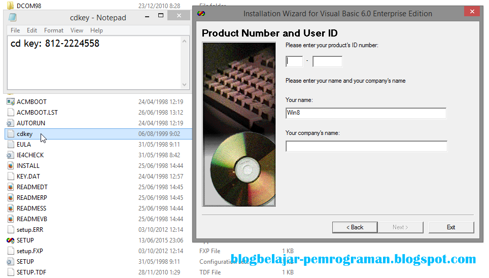 instal visual basic 6.0 di windows 8