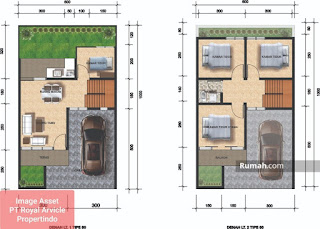 denah rumah 6x10 3 kamar