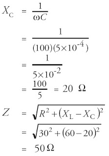 impedansi rangkaian seri RLC sumber tegangan bolak balik