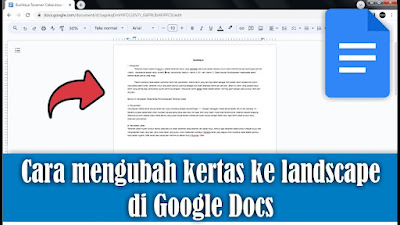 cara membuat halaman landscape di google docs